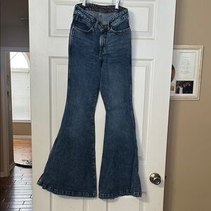 Wrangler Dark Blue Wide Leg Women's Jeans